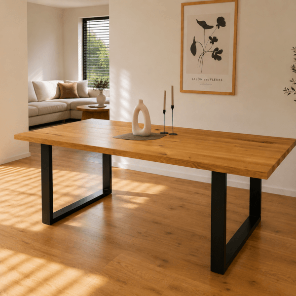 ELVA – massiver Eichentisch 200 × 110 cm mit Ausziehfunktion auf 280 cm