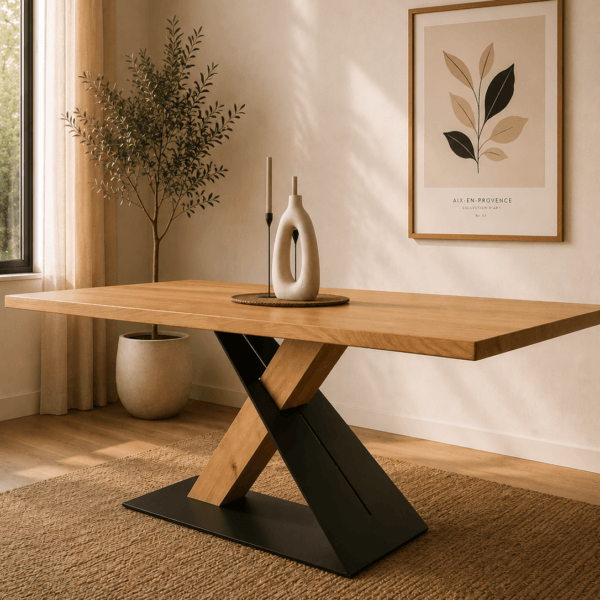 Einzigartiger massiver Eichentisch – 220 × 100 cm