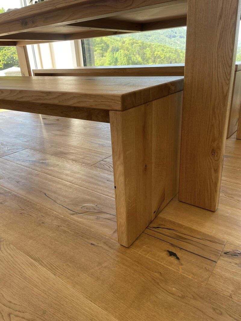 Esstisch aus Eiche mit zwei Bänken – 240 × 100 cm – Bild 3