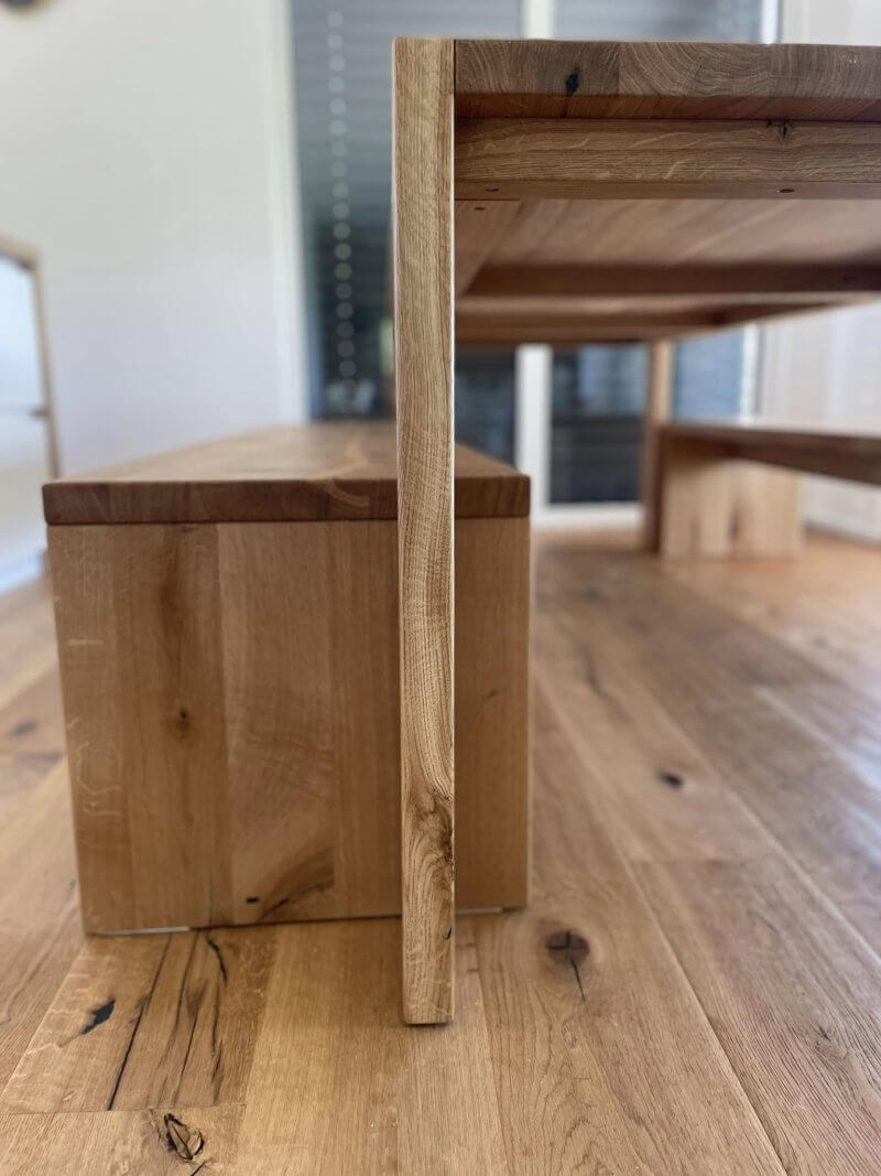 Esstisch aus Eiche mit zwei Bänken – 240 × 100 cm – Bild 4