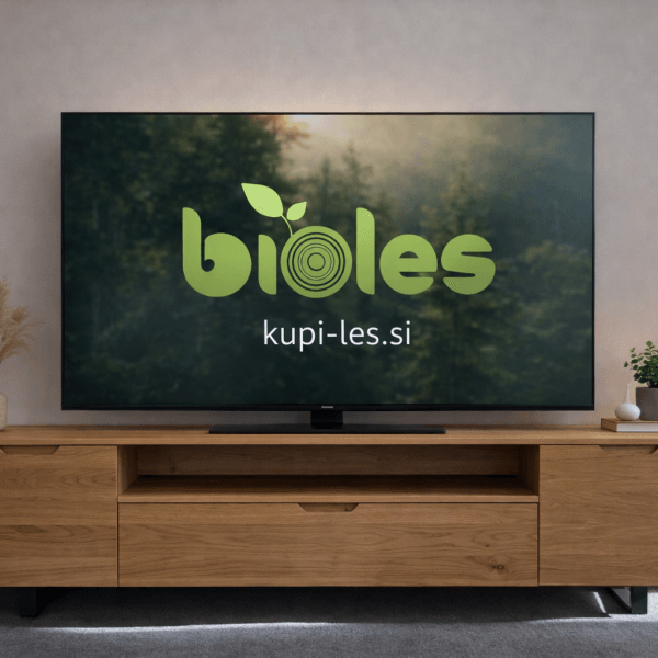 TV-Lowboard aus massivem Eichenholz – Länge 200 × Höhe 60 × Tiefe 40 cm