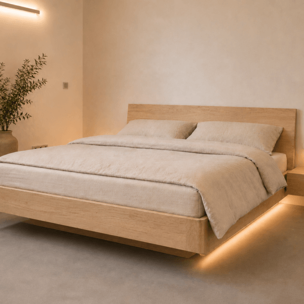 LOMA – Schwebebett aus massiver Eiche mit zeitlosem Design