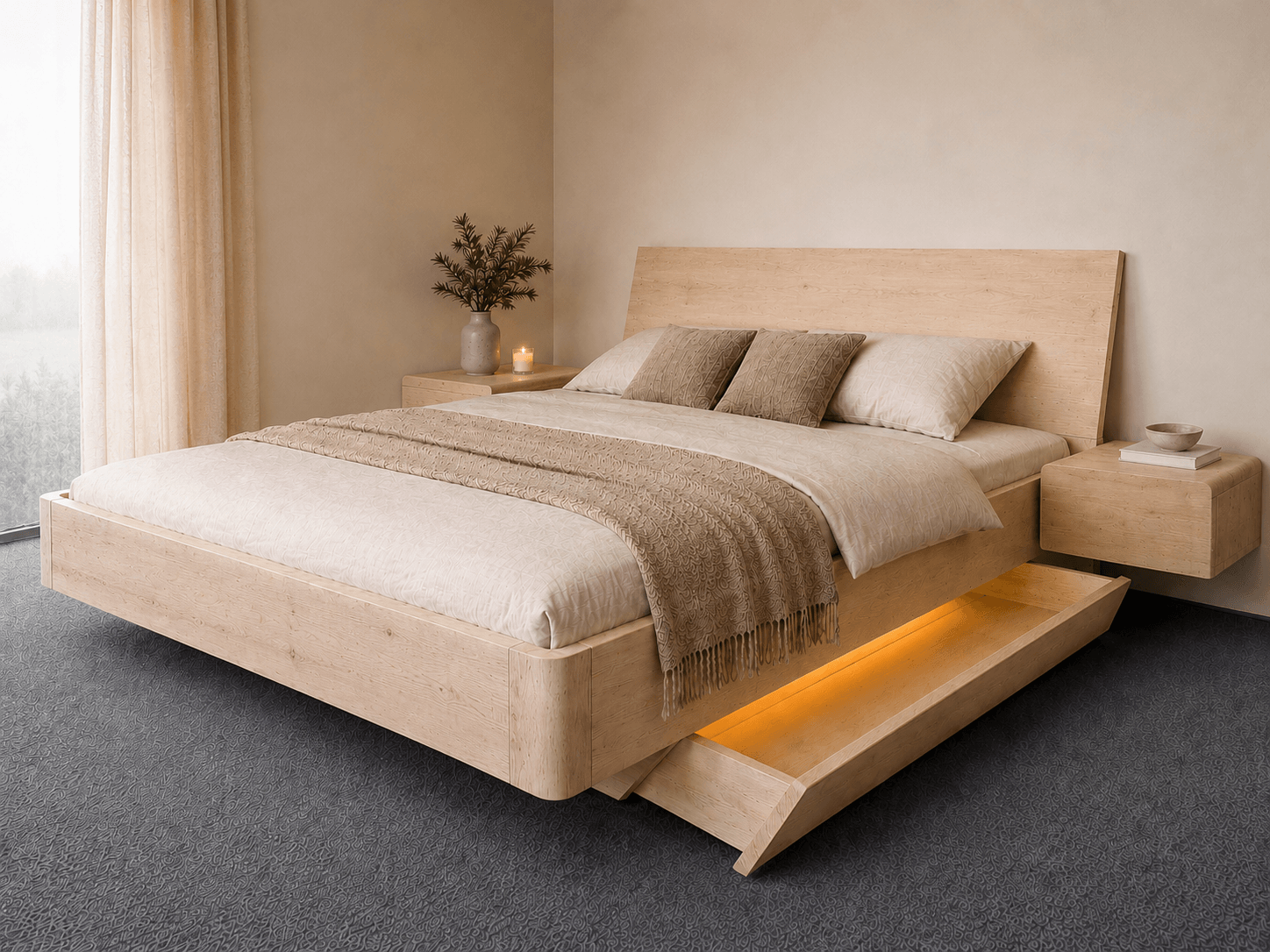 LOMA – Schwebebett aus Massivholz mit zeitlosem Design – Bild 10