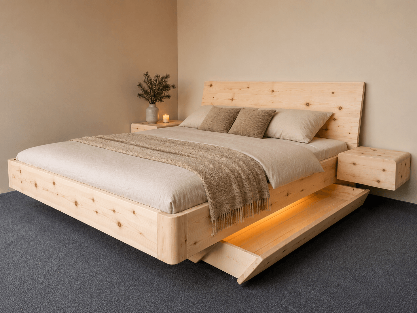LOMA – Schwebebett aus Massivholz mit zeitlosem Design – Bild 9