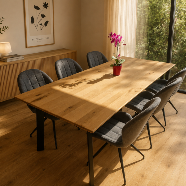 ILVA – Eichentisch mit schwarzen Beinen 220 × 100 cm