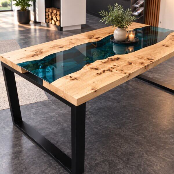 SOČA – Tisch aus Wildpappel und Sicherheitsglas 180 × 90 cm – AKTION − 40 %
